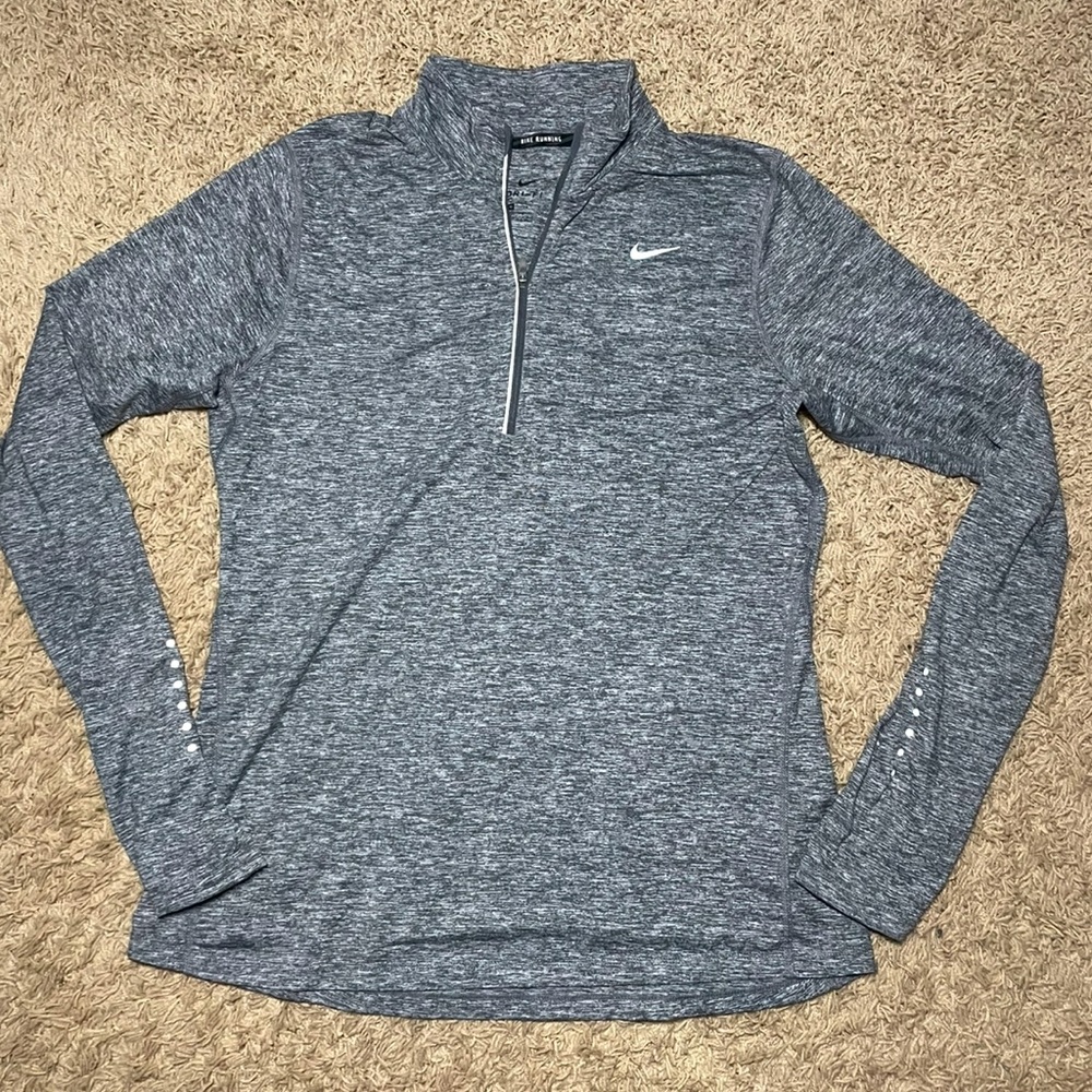 Nike Running Dri-Fit Women's Heathered Quarter-Zip Pullover Top Size Medium